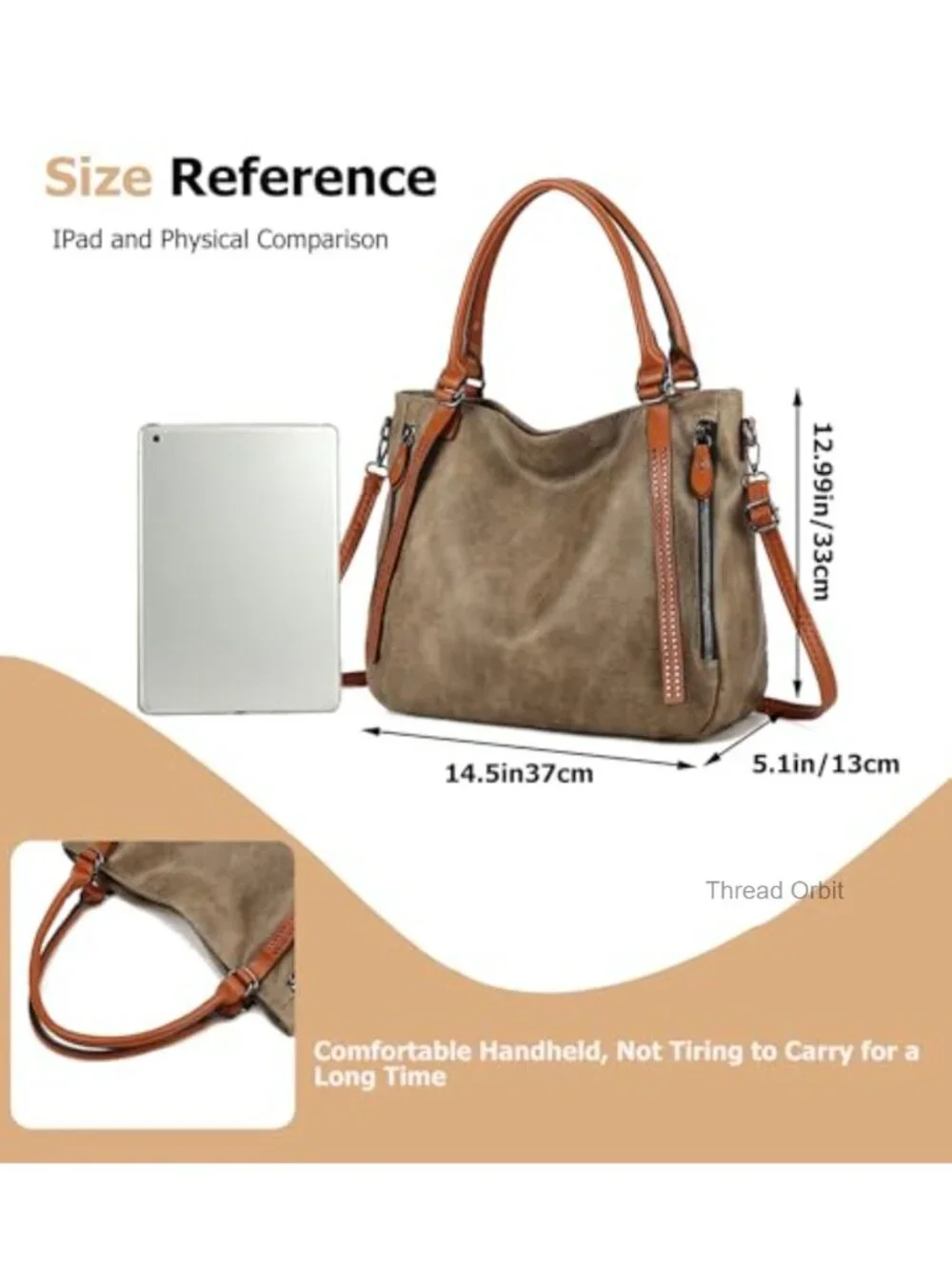 Vintage Slouchy Tote Bag, Large Vegan Leather Hobo Shoulder Bag Satchel Purse